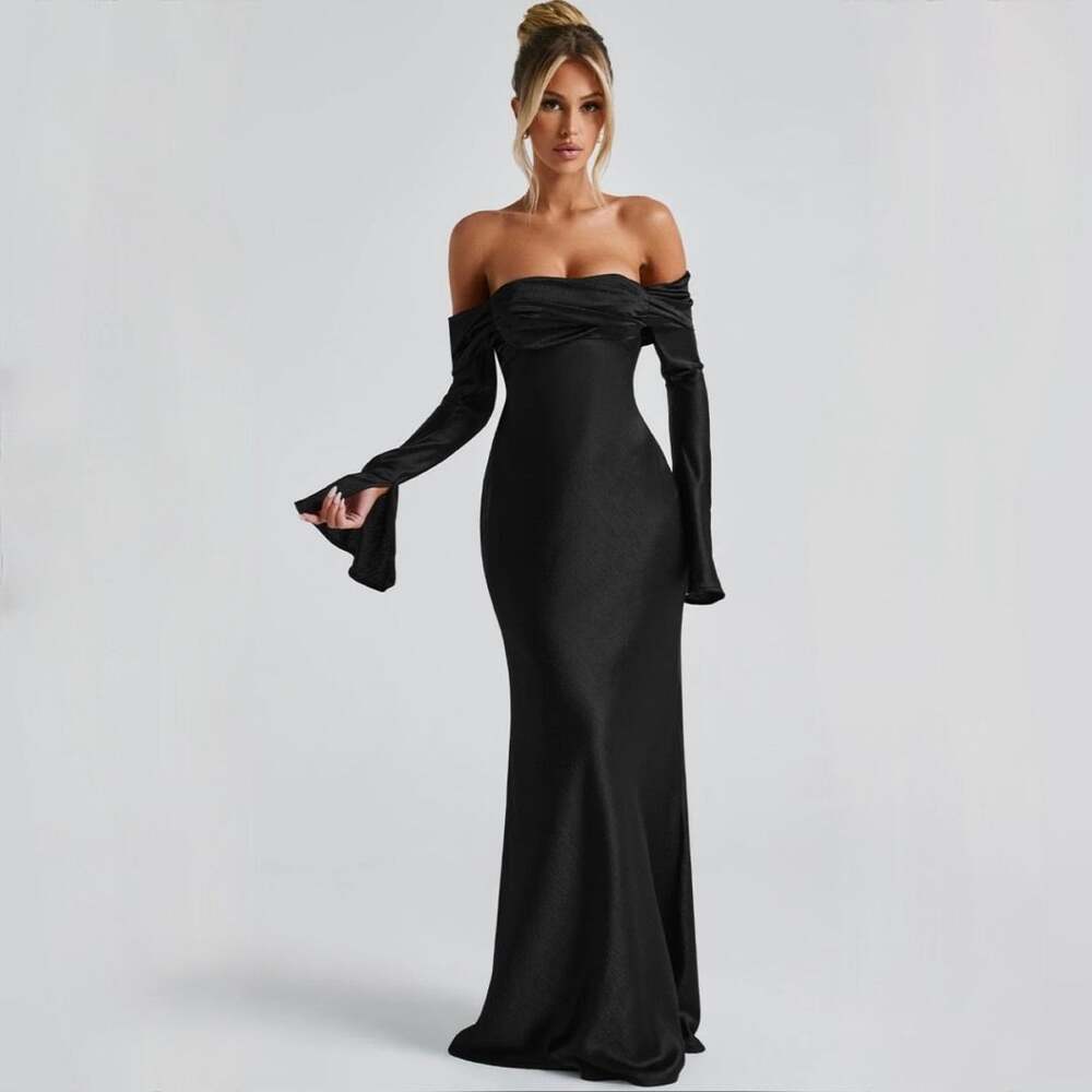 NWT BABYBOO Selene Maxi Dress - Black - Off The Shoulders - Size XL